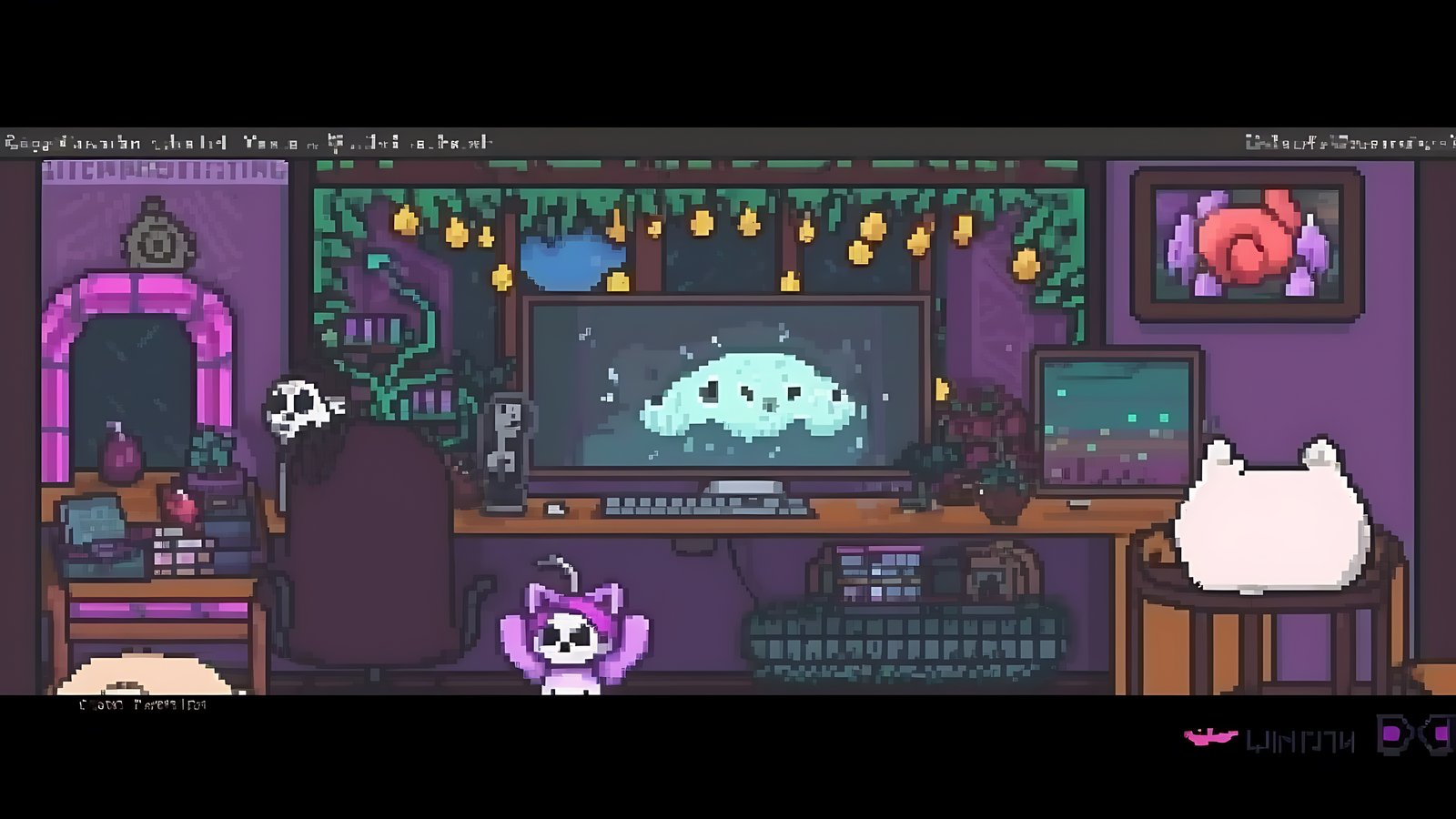 Pixel art editor workspace showing character sprite sheets, colour palettes, and animation timeline on a dark interface